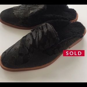 *SOLD* Free People faux fur mules